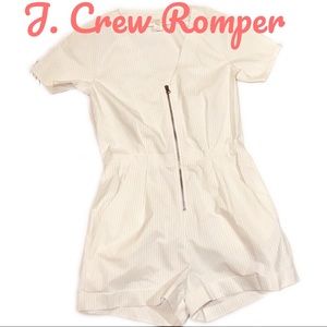 J.Crew White Stripe Romper Shorts Size 4